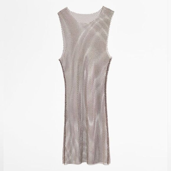 ZARA MESH RHINESTONE DRESS Crystal - Picture 10 of 13